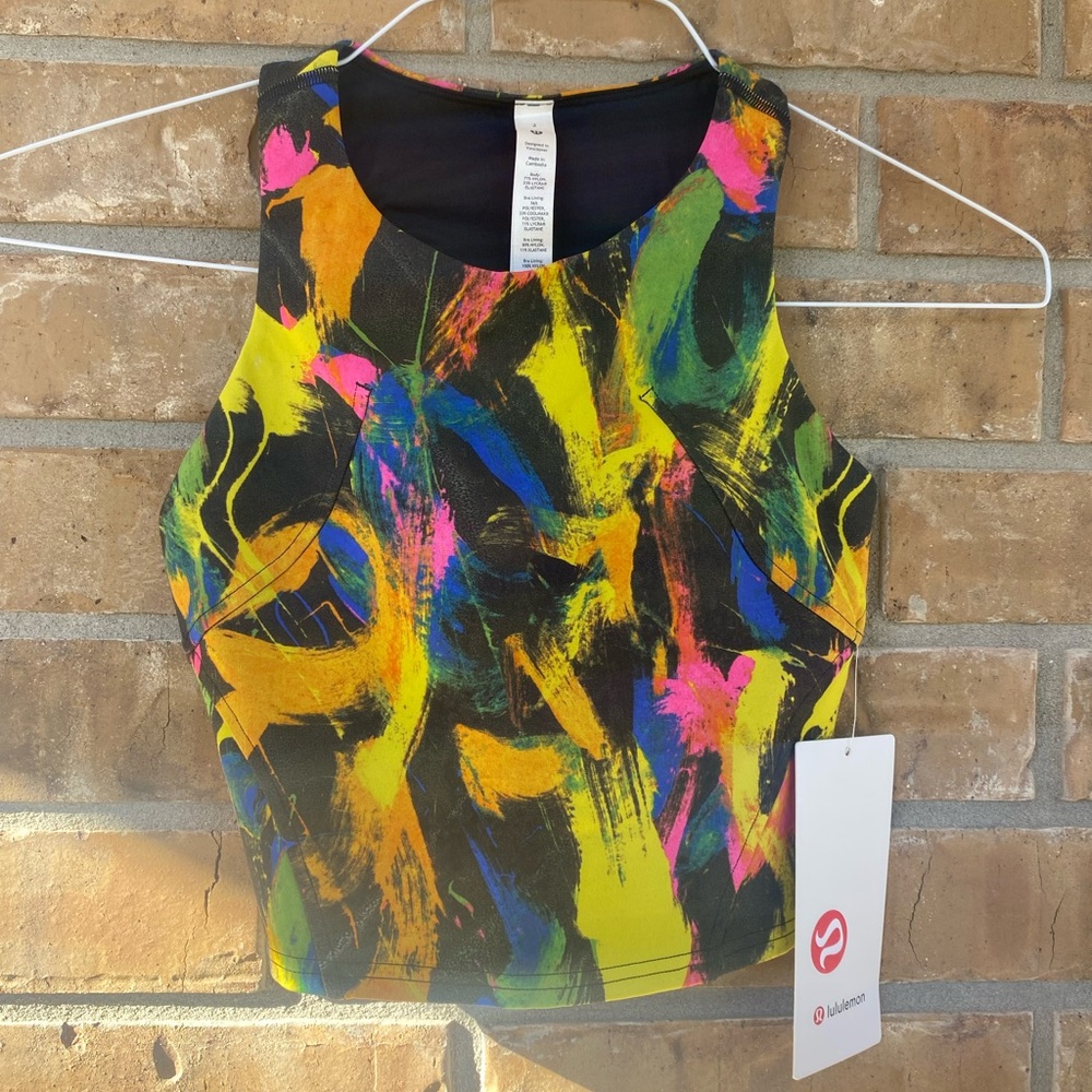 Lululemon Wunder Train Long Line Racerback Tank Top Undertone Black Multi ~ 2 - Picture 5 of 11